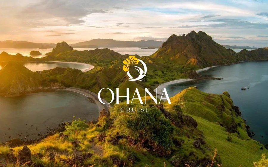 The operator&rsquo;s own photograph of the ridges and bays of the Komodo islands at sunrise